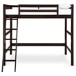 Rosebery Kids Traditional Wood 5-Step Ladder Full Loft Bed in Espresso