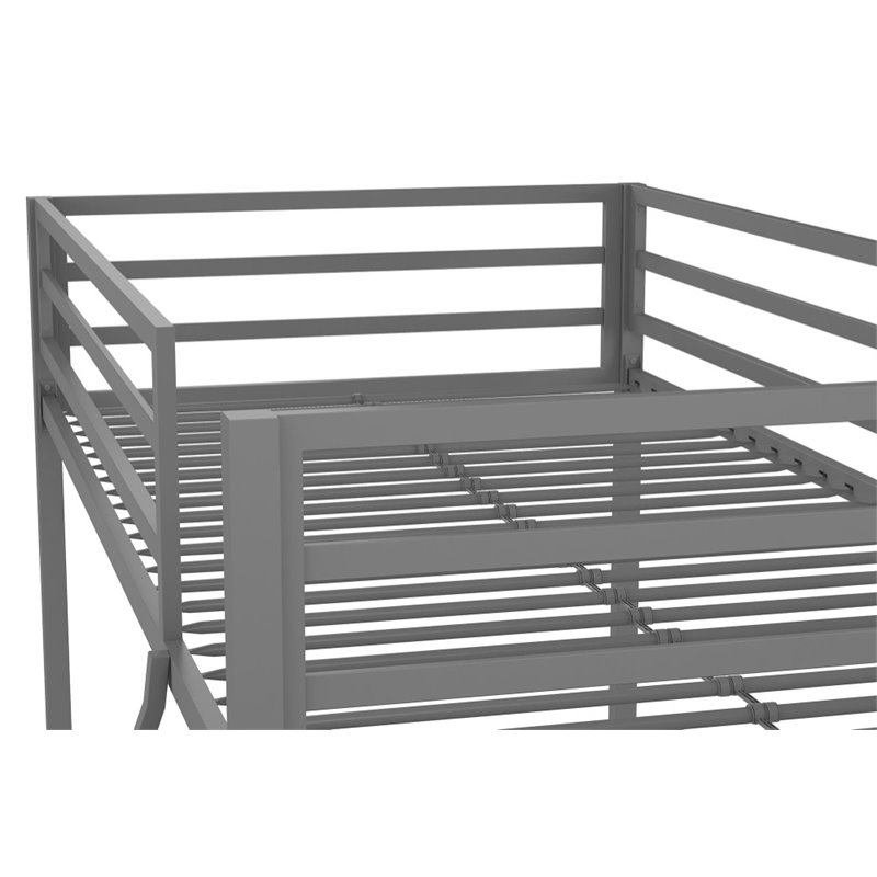 Rosebery Kids Twin Over Twin Metal Bunk Bed in Gray