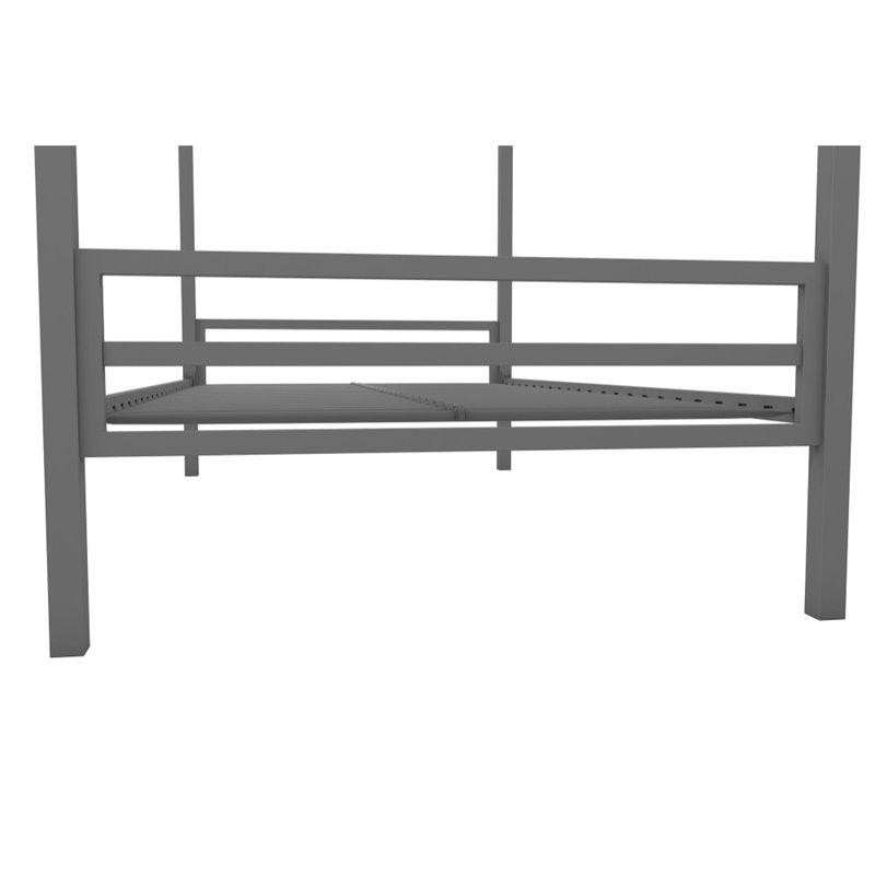 Rosebery Kids Twin Over Twin Metal Bunk Bed in Gray