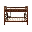 Rosebery Kids Wood Twin over Full Bunk Bed with Attached Ladder in Brown