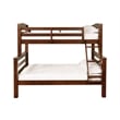 Rosebery Kids Wood Twin over Full Bunk Bed with Attached Ladder in Brown