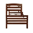 Rosebery Kids Wood Twin over Full Bunk Bed with Attached Ladder in Brown