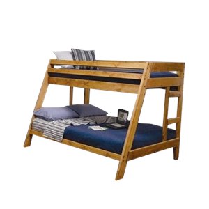 rosebery kids twin over full bunk bed in amber wash