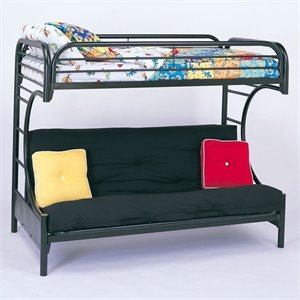 rosebery kids metal twin over futon bunk bed in black