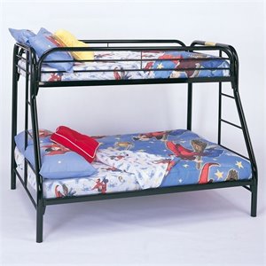 rosebery kids twin over full metal bunk bed in black finish