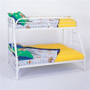 rosebery kids twin over full metal bunk bed in white finish