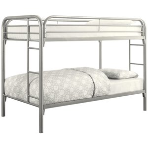 rosebery kids twin over twin bunk bed in silver