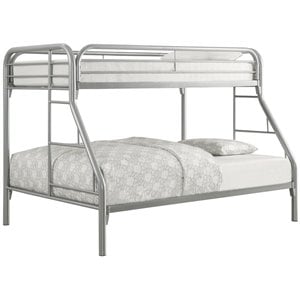 rosebery kids twin over full bunk bed in silver