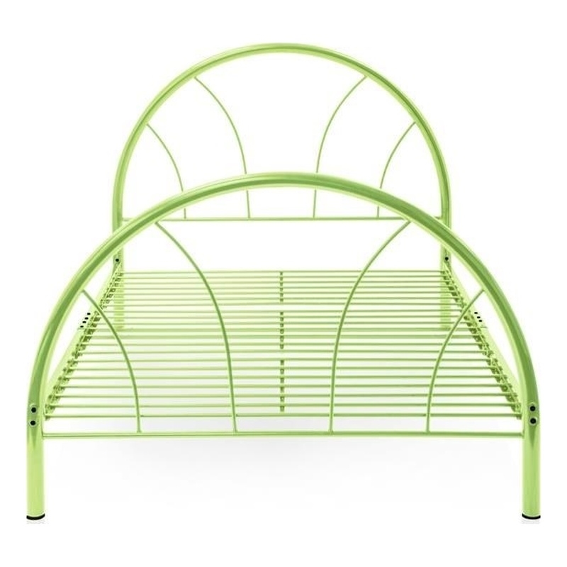 Rosebery Kids Contemporary Steel Metal Arc Design Platform Full Bed in Green