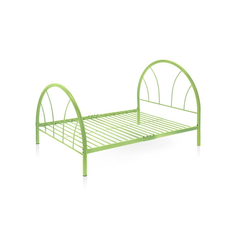 Rosebery Kids Contemporary Steel Metal Arc Design Platform Full Bed in Green