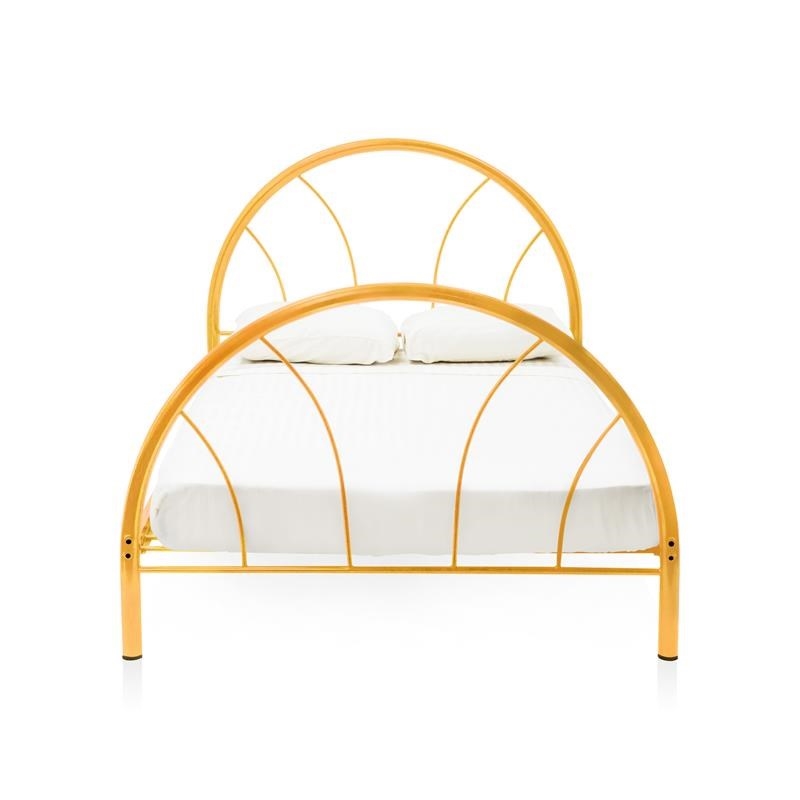 Rosebery Kids Modern Non-Recycled Steel Metal Platform Full Bed in Orange