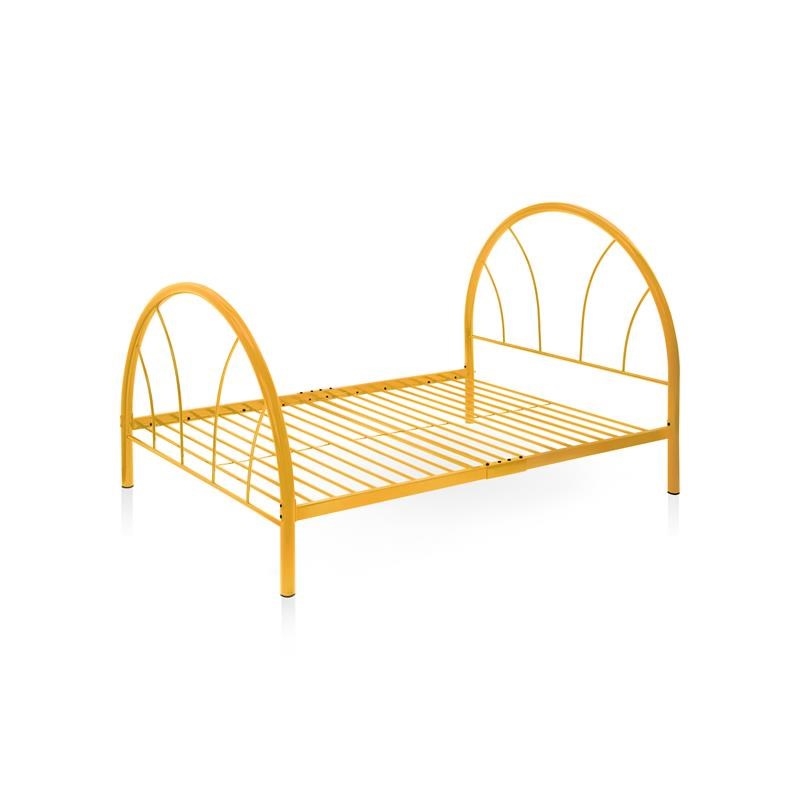 Rosebery Kids Modern Non-Recycled Steel Metal Platform Full Bed in Orange