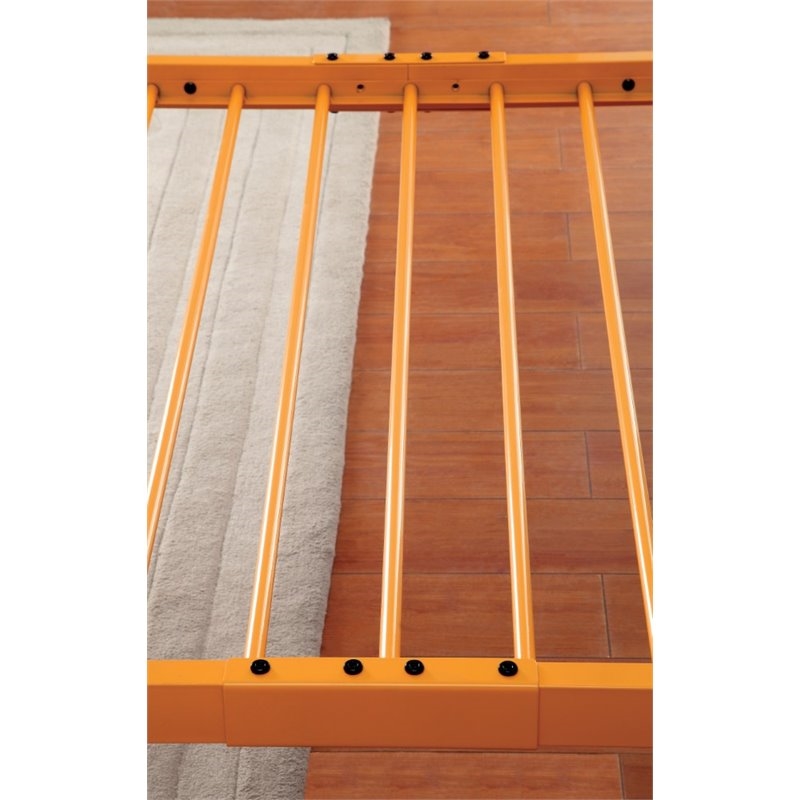 Rosebery Kids Modern Non-Recycled Steel Metal Platform Full Bed in Orange