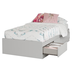 rosebery kids twin mates bed with 3 drawers in soft gray