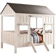 Rosebery Kids Contemporary Wood Full Bed in Weathered White/Washed Gray