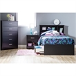 Rosebery Kids Modern Twin Mates Bed in Pure Black