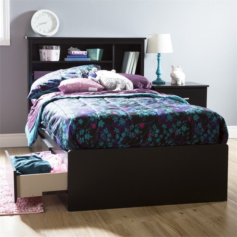 Rosebery Kids Modern Twin Mates Bed in Pure Black