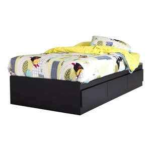 Rosebery Kids Modern Twin Mates Bed in Pure Black