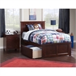 Rosebery Kids Madison Twin Platform Bed and Storage Drawers in Walnut