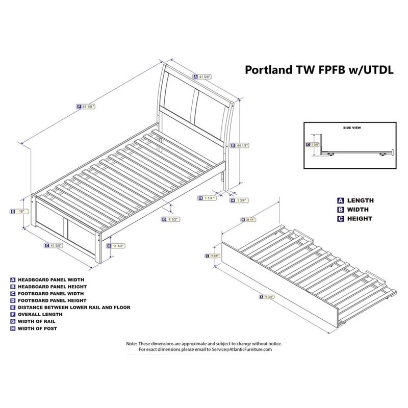 Rosebery Kids Urban Twin Trundle Platform Bed in White