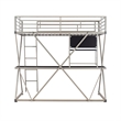 Rosebery Kids Metal Student Loft Twin Bed Lower Desk Unit in Pewter