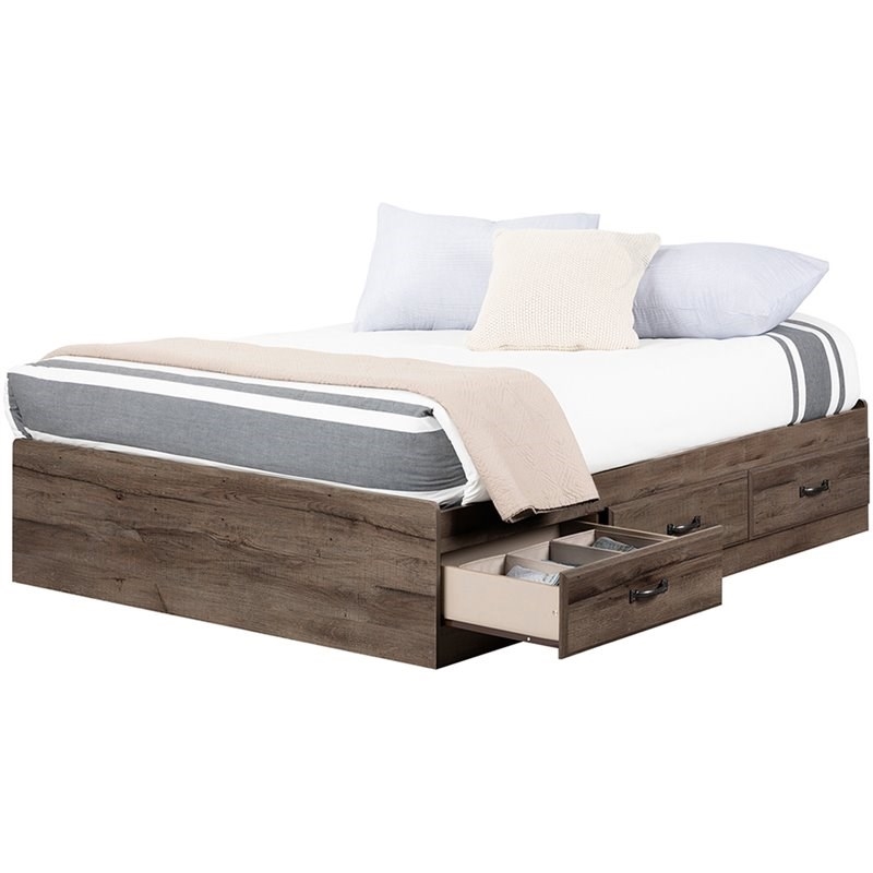 Rosebery Kids Ulysses Full Kids Mates Platform Bed in Fall Oak