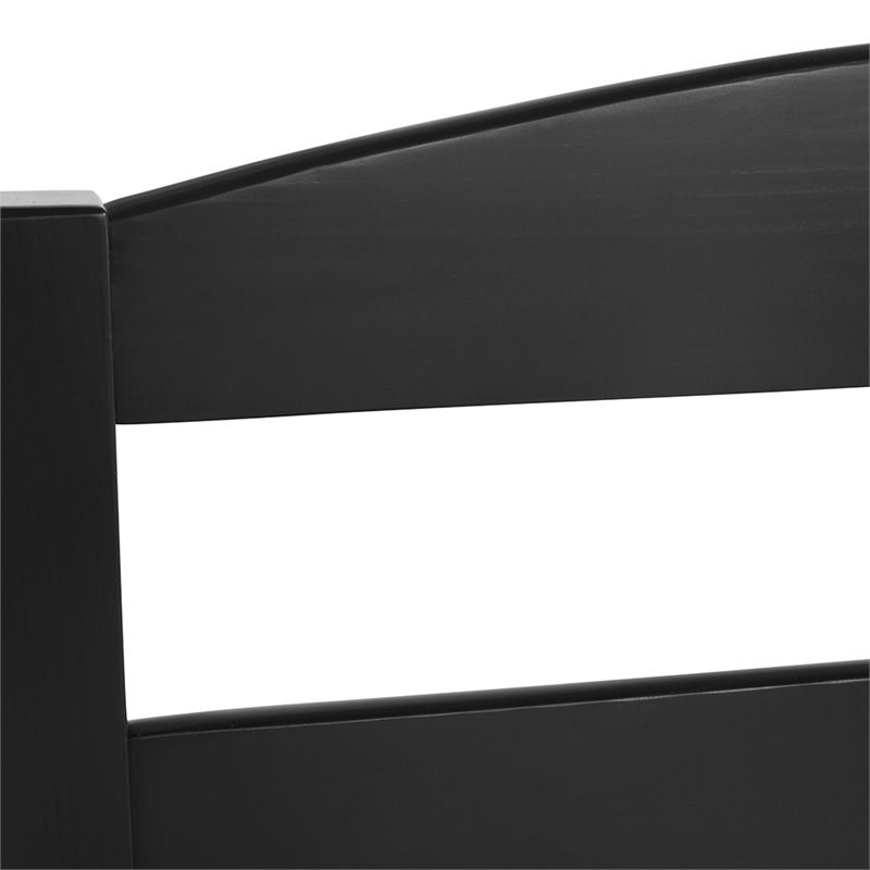 Rosebery Kids Modern Wood Twin Kids Slat Bed with 4 Legs in Black