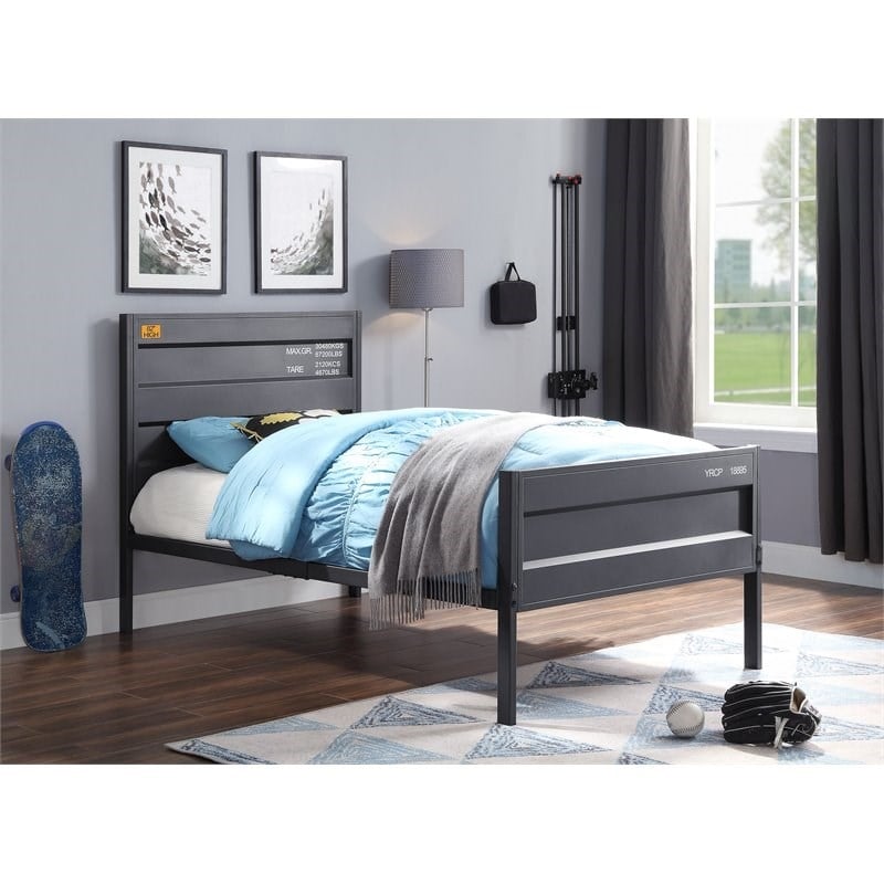 Rosebery Kids Cargo Twin Panel Kids Bed in Gunmetal