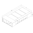 Rosebery Kids Contemporary Wood Platform Twin Bed with Baskets in White