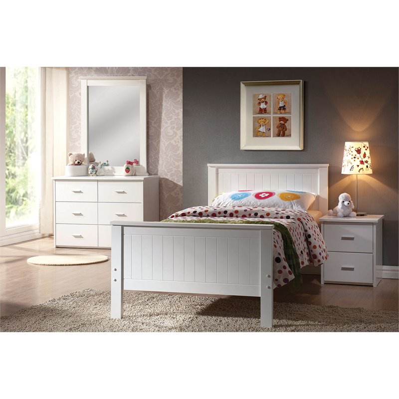 Rosebery Kids Contemporary Twin Bed in White