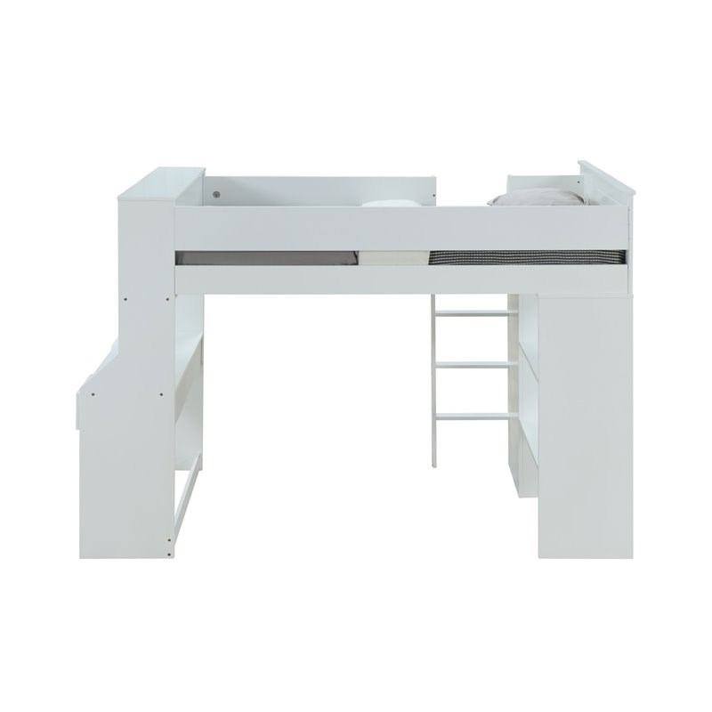 Rosebery Kids Contemporary Loft Bed in White