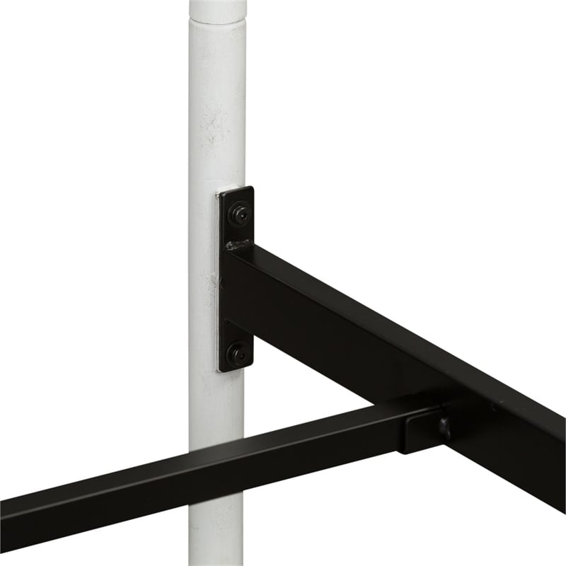 Rosebery Kids Modern Twin Metal Bed in Antique White