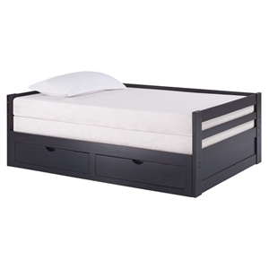 roseberry kids twin to king extending day bed with storage drawers in espresso