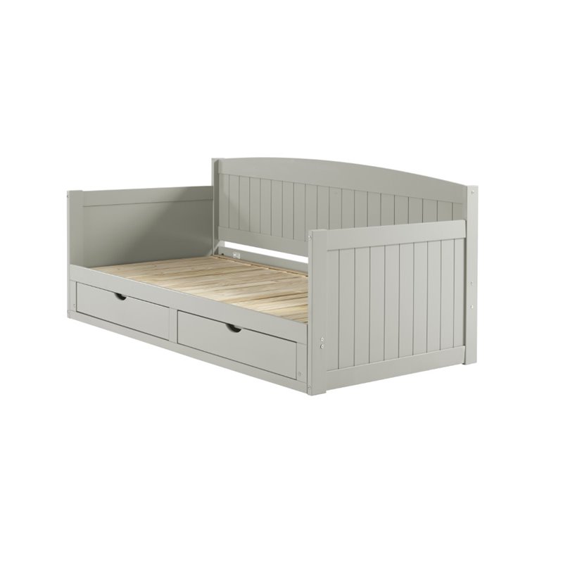 Rosebery Kids Solid Wood Daybed with King Conversion in Dove Gray