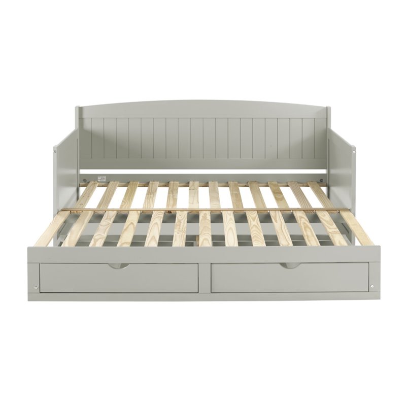 Rosebery Kids Solid Wood Daybed with King Conversion in Dove Gray