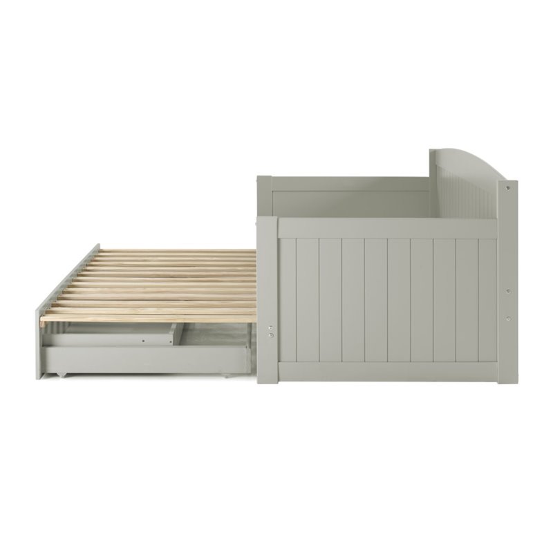 Rosebery Kids Solid Wood Daybed with King Conversion in Dove Gray