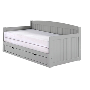 rosebery kids solid wood daybed with king conversion in dove gray