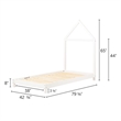 Rosebery Kids Contemporary Wood Bed with House Frame Headboard in White