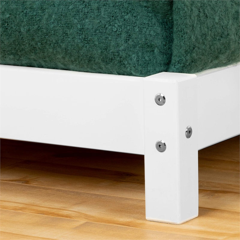 Rosebery Kids Contemporary Wood Bed with House Frame Headboard in White
