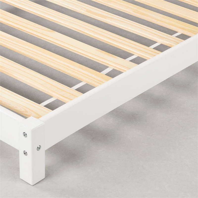 Rosebery Kids Contemporary Wood Bed with House Frame Headboard in White