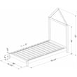 Rosebery Kids Contemporary Wood Bed with House Frame Headboard in Black
