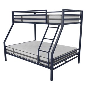 Rosebery Kids Metal Twin over Full Size Bunk Bed in Navy Blue