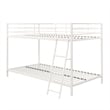 Rosebery Kids Modern Metal Twin over Twin Low Bunk Bed for Kids in White