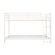 Rosebery Kids Modern Metal Twin over Twin Low Bunk Bed for Kids in White