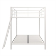 Rosebery Kids Modern Metal Twin over Twin Low Bunk Bed for Kids in White