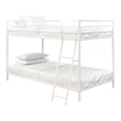 Rosebery Kids Modern Metal Twin over Twin Low Bunk Bed for Kids in White