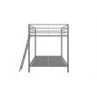 Rosebery Kids Modern Metal Twin over Twin Low Bunk Bed for Kids in Silver Gray