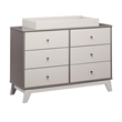 Rosebery Kids Modern 6 Drawer Changing Table in Two-Tone Gray