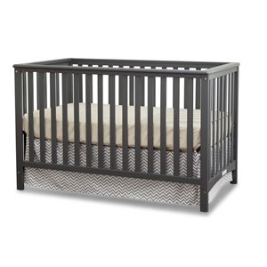 rosebery kids traditional 3-in-1 wood convertible crib in gray