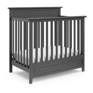 rosebery kids traditional 4 in 1 wood convertible crib in gray